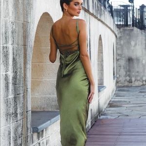 Beginning Boutique | Dresses | Beginning Boutique Satin Midi Dress |  Poshmark